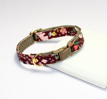 Load image into Gallery viewer, Rifle Paper Wild Rose Burgundy Collar and Bunny Bow