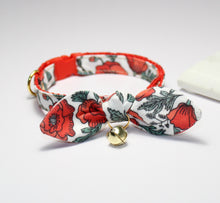 Load image into Gallery viewer, Red Poppy Cat Collar and Bunny Bow