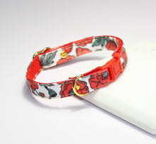Load image into Gallery viewer, Red Poppy Cat Collar and Bunny Bow