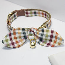 Load image into Gallery viewer, Autumn Plaid Cat Collar and Bunny Bow