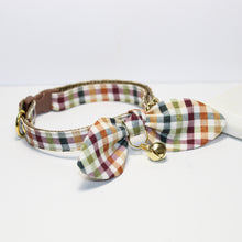 Load image into Gallery viewer, Autumn Plaid Cat Collar and Bunny Bow