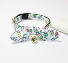 Load image into Gallery viewer, Christmas Lights Cat Collar and Bunny Bow