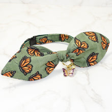 Load image into Gallery viewer, Monarch Butterflies Cat Collar and Bunny Bow