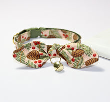 Load image into Gallery viewer, Christmas Pine Cat Collar and Bunny Bow