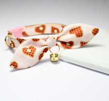 Load image into Gallery viewer, Pink Waffles Cat Collar and Bunny Bow
