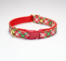 Load image into Gallery viewer, Red Plaid Christmas Cat Collar and Bunny Bow
