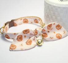 Load image into Gallery viewer, Retro Boho Pumpkin Cat and Kitten Collar with Bow and Bell