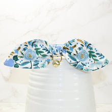 Load image into Gallery viewer, Rifle Paper Blue Wildflower Spring Collar and Bunny Bow