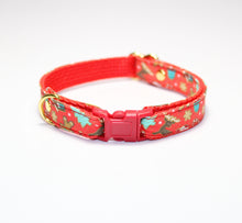 Load image into Gallery viewer, Red Old Fashioned Christmas Cat Collar and Bunny Bow