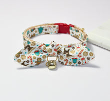 Load image into Gallery viewer, Old Fashioned Christmas Cat Collar and Bunny Bow