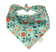 Load image into Gallery viewer, Trick or Treat Teal Bandana