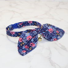 Load image into Gallery viewer, Rifle Paper Wild Rose Navy Collar and Bunny Bow