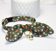Load image into Gallery viewer, Whiskey Cat and Kitten Collar with Bow and Bell