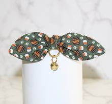 Load image into Gallery viewer, Whiskey Cat and Kitten Collar with Bow and Bell