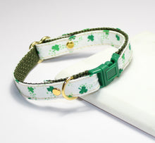 Load image into Gallery viewer, Ditsy Clover Cat Collar and Bunny Bow
