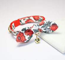 Load image into Gallery viewer, Red Poppy Cat Collar and Bunny Bow
