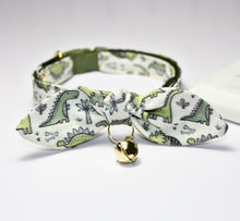 Load image into Gallery viewer, Baby Dino Cat Collar and Bunny Bow
