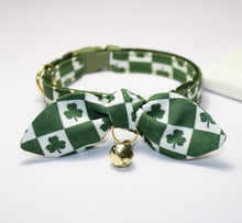 Load image into Gallery viewer, Shamrock Cat Collar and Bunny Bow
