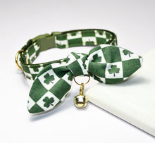 Load image into Gallery viewer, Shamrock Cat Collar and Bunny Bow
