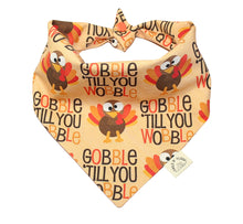Load image into Gallery viewer, Gobble Till you Wobble Dog Bandana
