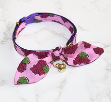Load image into Gallery viewer, Grapes Cat and Kitten Collar with Bow and Bell
