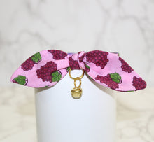 Load image into Gallery viewer, Grapes Cat and Kitten Collar with Bow and Bell
