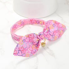 Load image into Gallery viewer, Pink Hearts Collar and Bunny Bow
