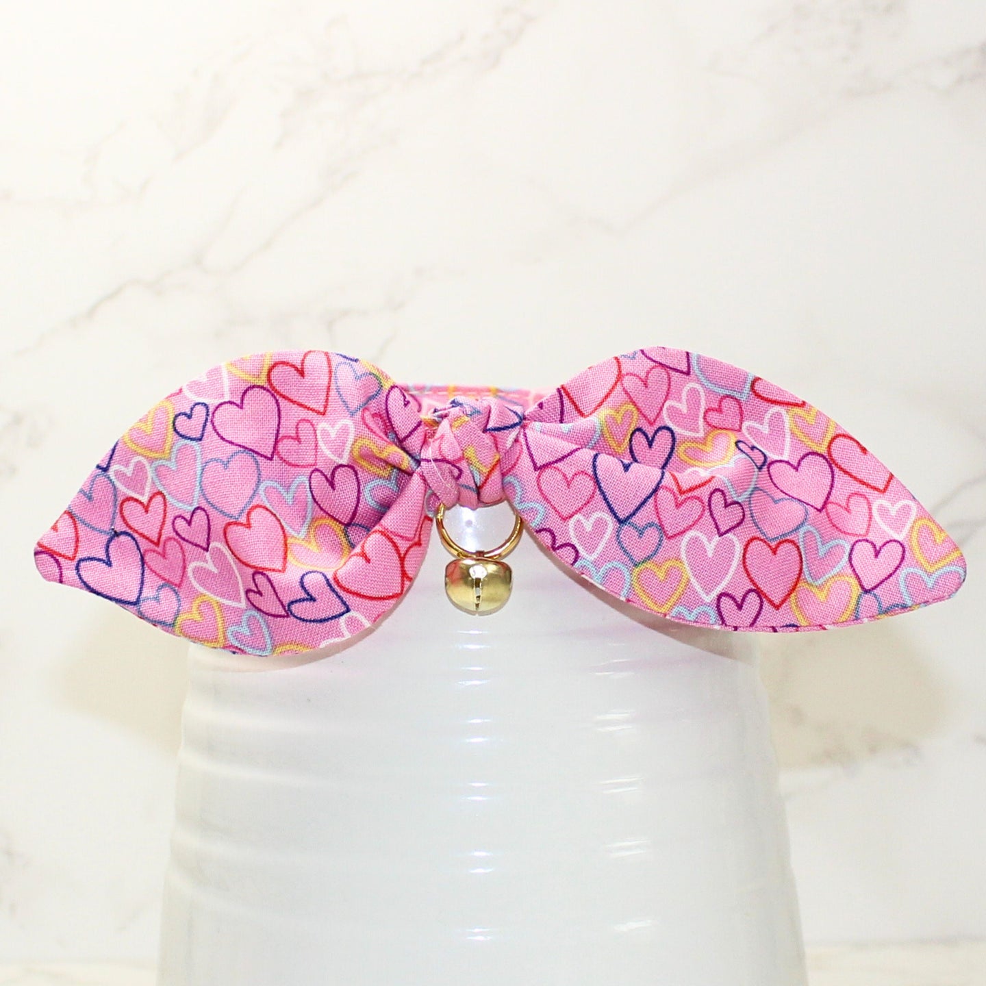 Pink Hearts Collar and Bunny Bow