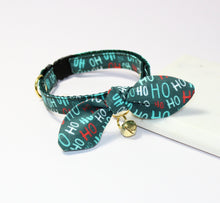 Load image into Gallery viewer, HO HO HO Cat Collar and Bunny Bow
