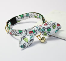 Load image into Gallery viewer, Christmas Lights Cat Collar and Bunny Bow
