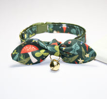 Load image into Gallery viewer, Woodland Mushrooms Cat Collar and Bunny Bow
