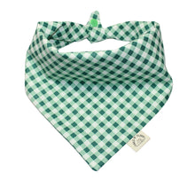 Load image into Gallery viewer, Greenery Plaid Dog Bandana
