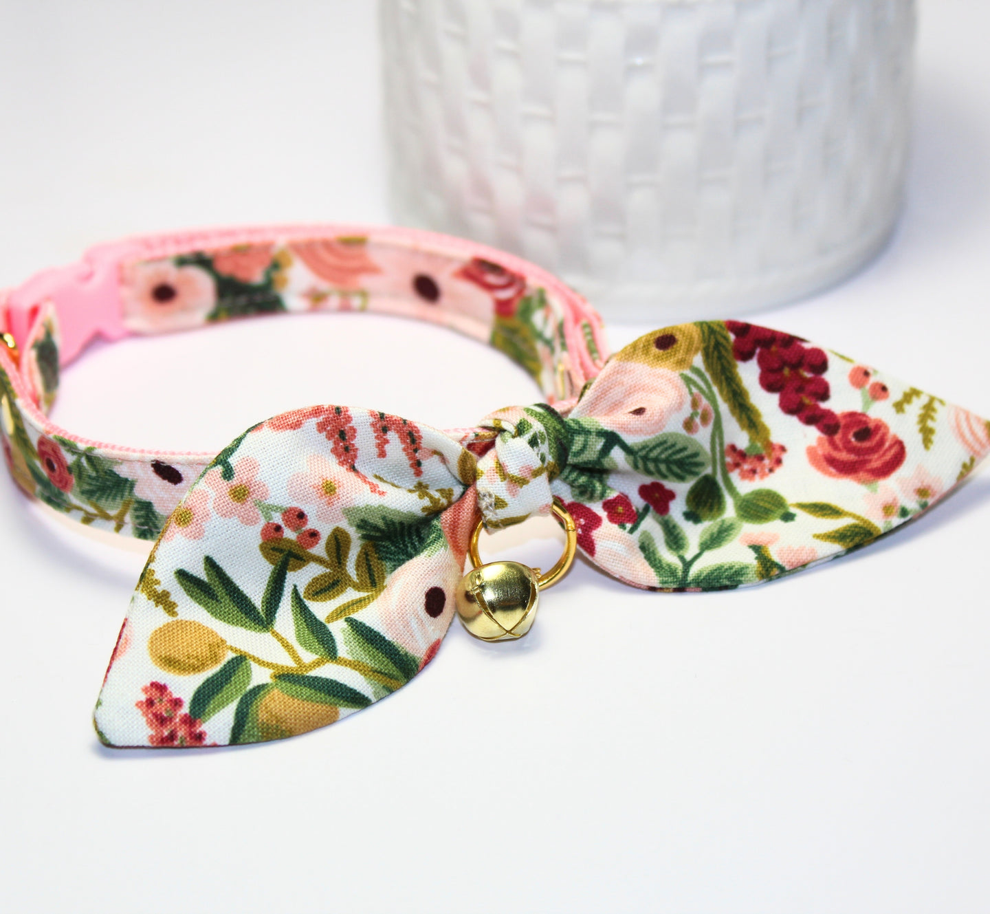 Rifle Paper Co Garden Party Cat and Kitten Collar with Bow and Bell