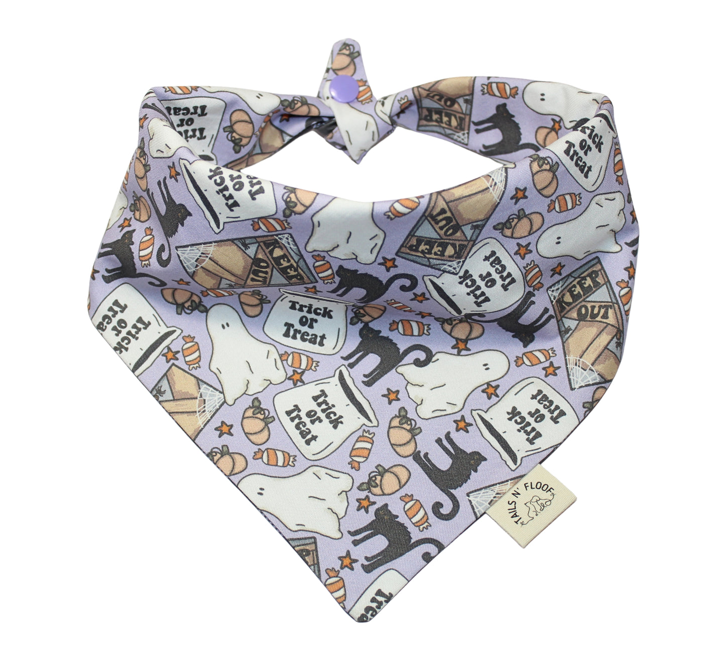 Trick or Treat Purple Reversible Bandana