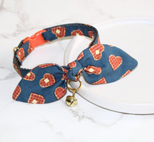 Load image into Gallery viewer, Waffles Cat and Kitten Collar with Bow and Bell
