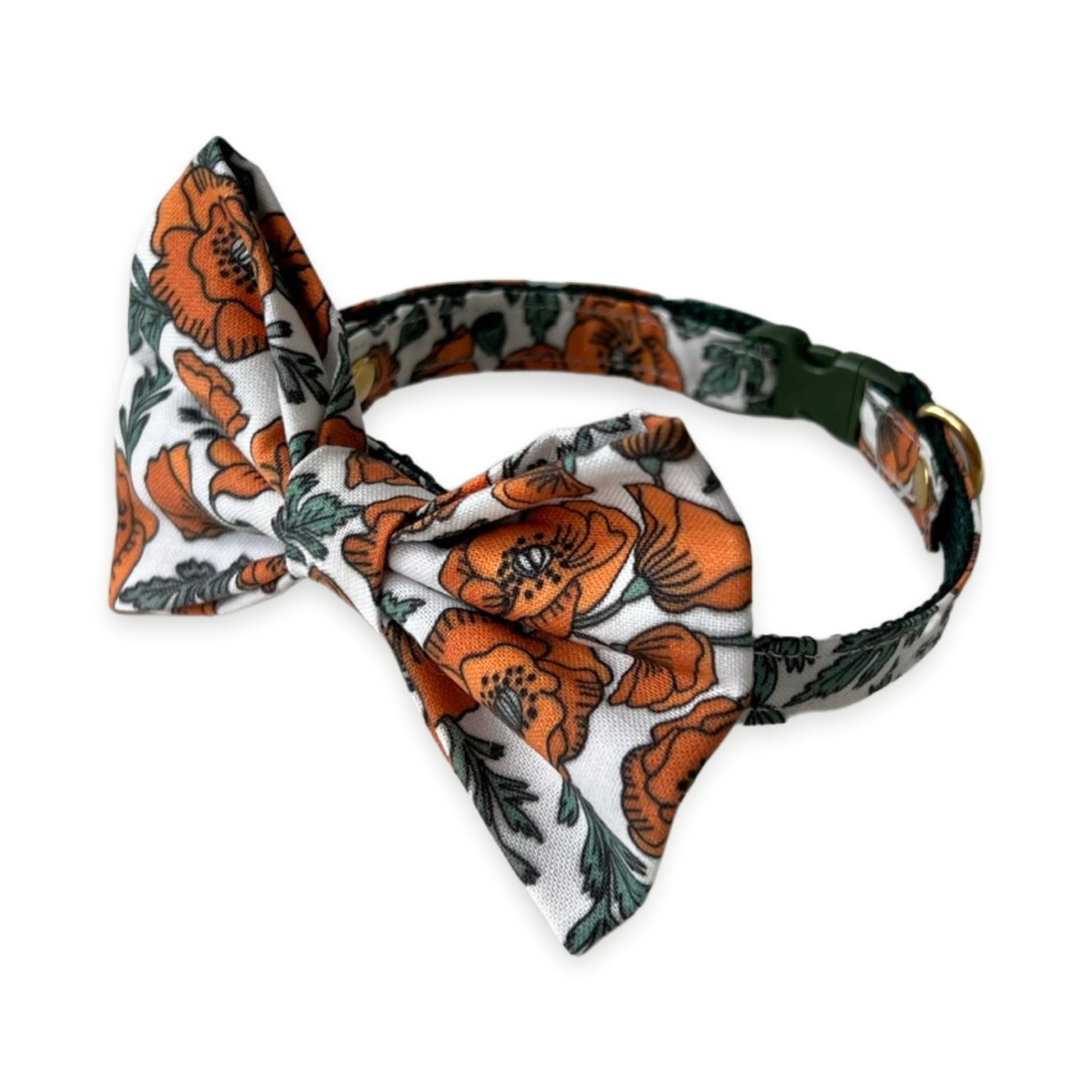 Autumn Poppies Cat Collar and Bow Tie