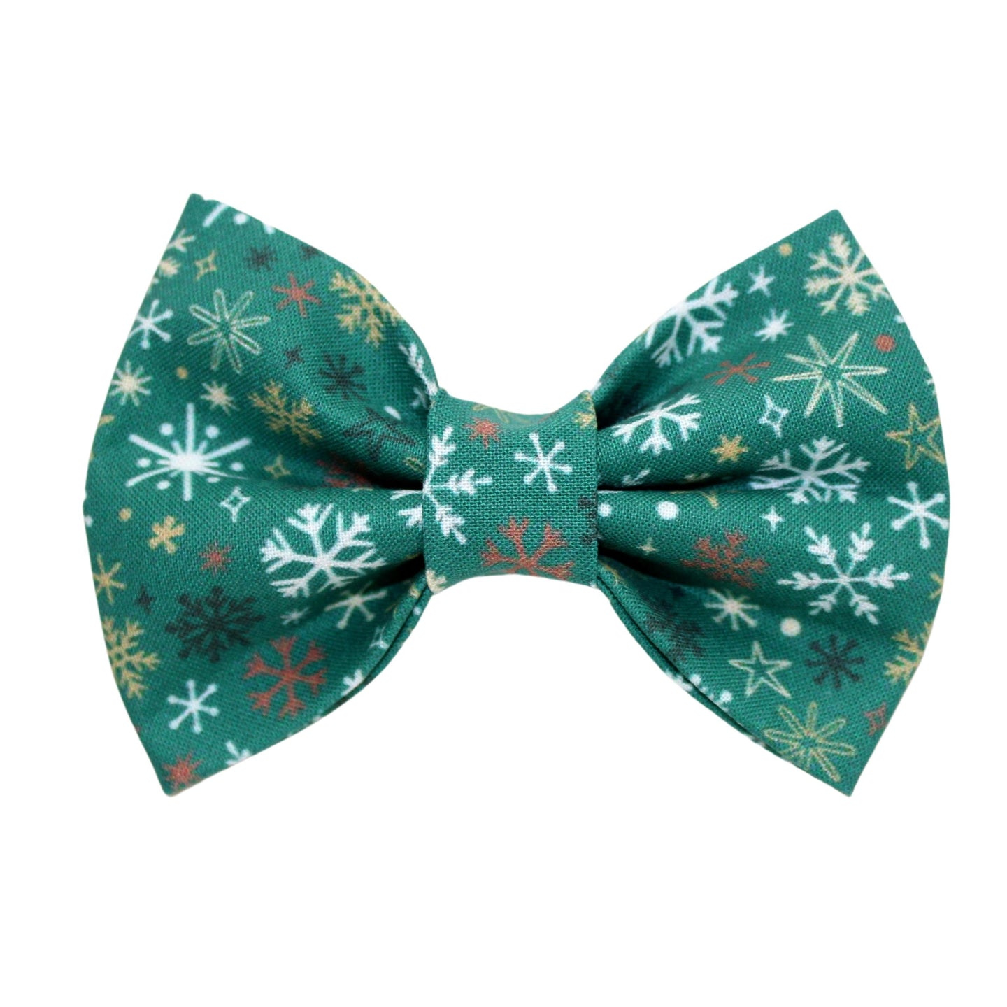 Emerald Retro Snowflakes Bow Tie