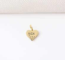 Load image into Gallery viewer, Floral Heart Shaped stamped Pet ID Tag
